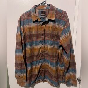 Prana Colorful Plaid Shirt with Button Closure